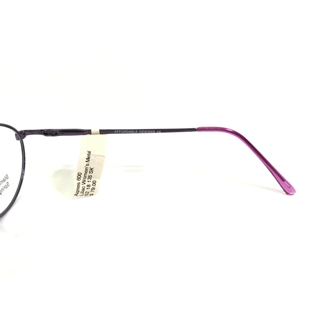 Affordable Designs Eyeglasses Frames AGNES LILAC Purple Round Wire Rim 52-18-135